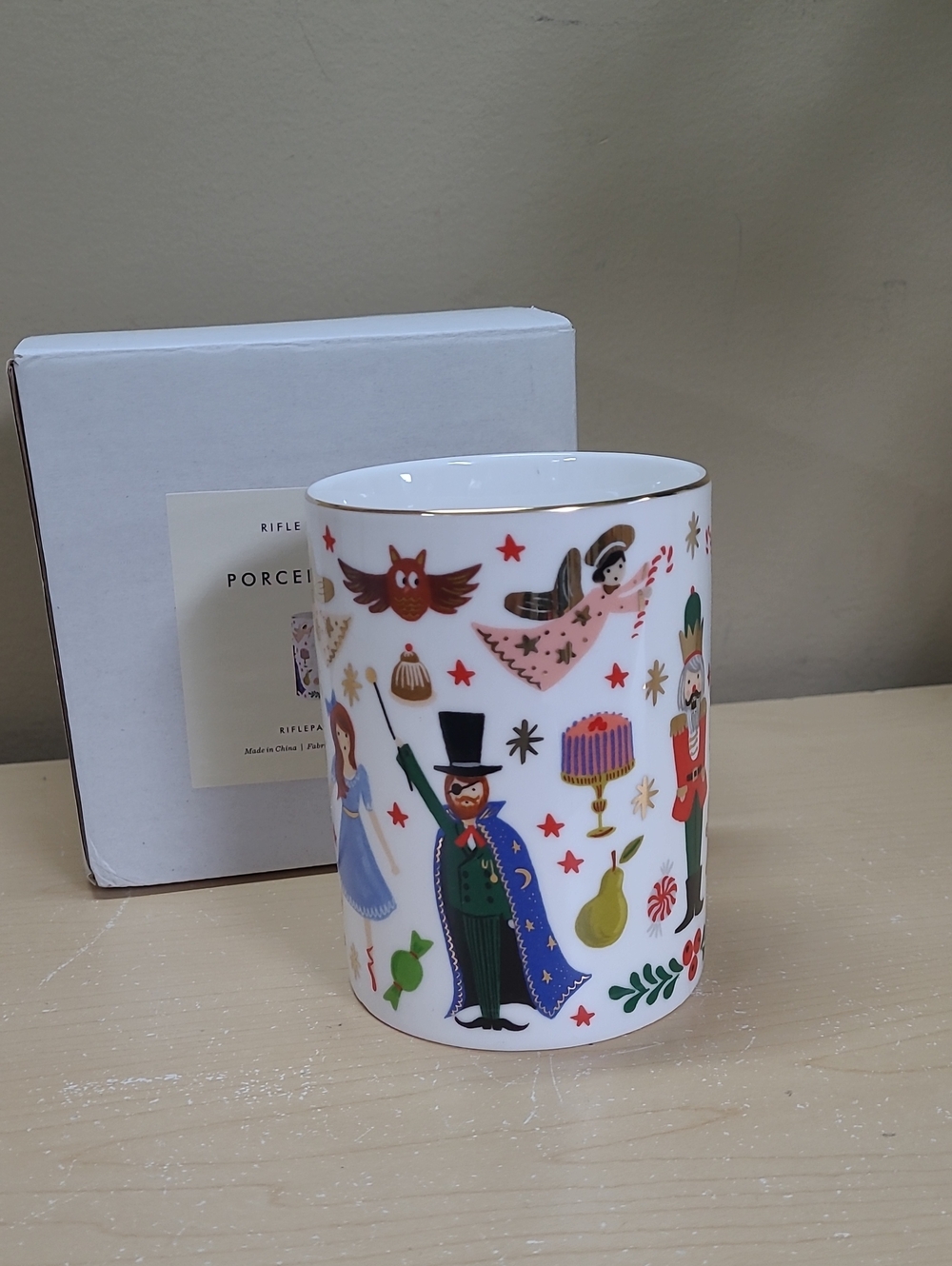 Rifle Paper Co. Nutcracker Mug 16oz Porcelain Illustrated Designs New in Box - Picture 3 of 7